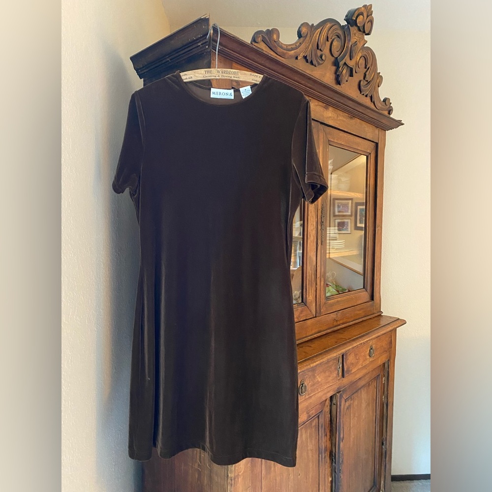 Merona Vintage Brown Velvet Dress